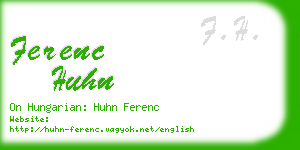 ferenc huhn business card